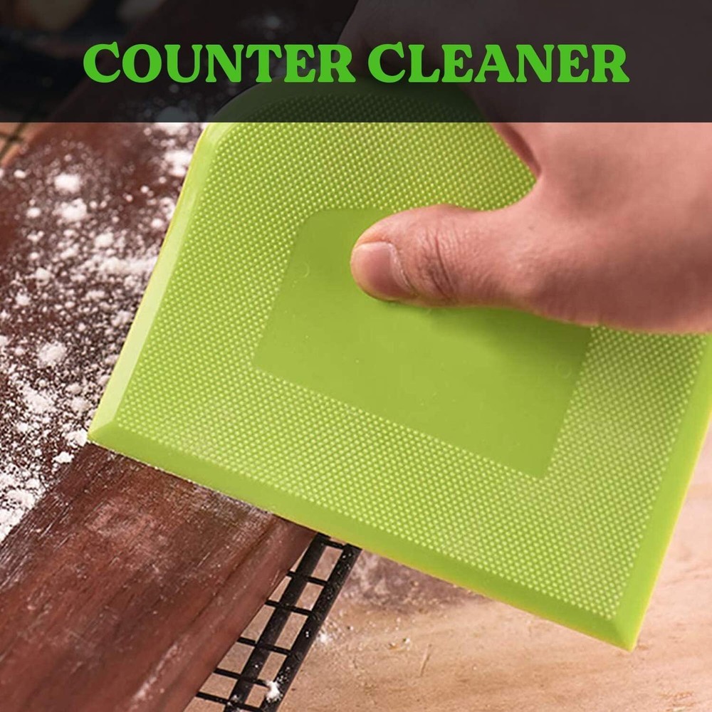 Dough Scraper Bench Scraper - 3P 4.7x3.7" Plastic Flexible Bowl Scraper, Shar...