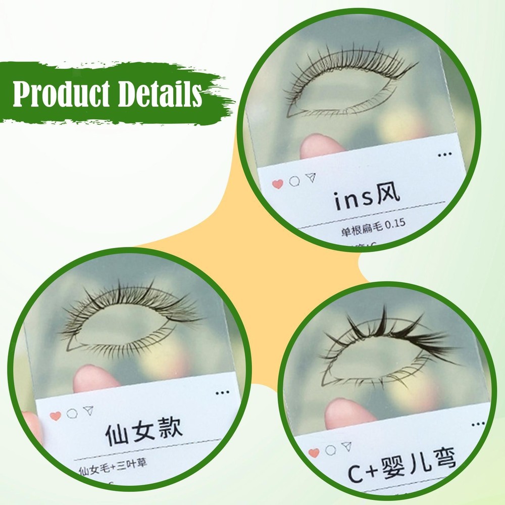 14Pcs Eyelash Effect Cards Application Cards Grafting Effect Display