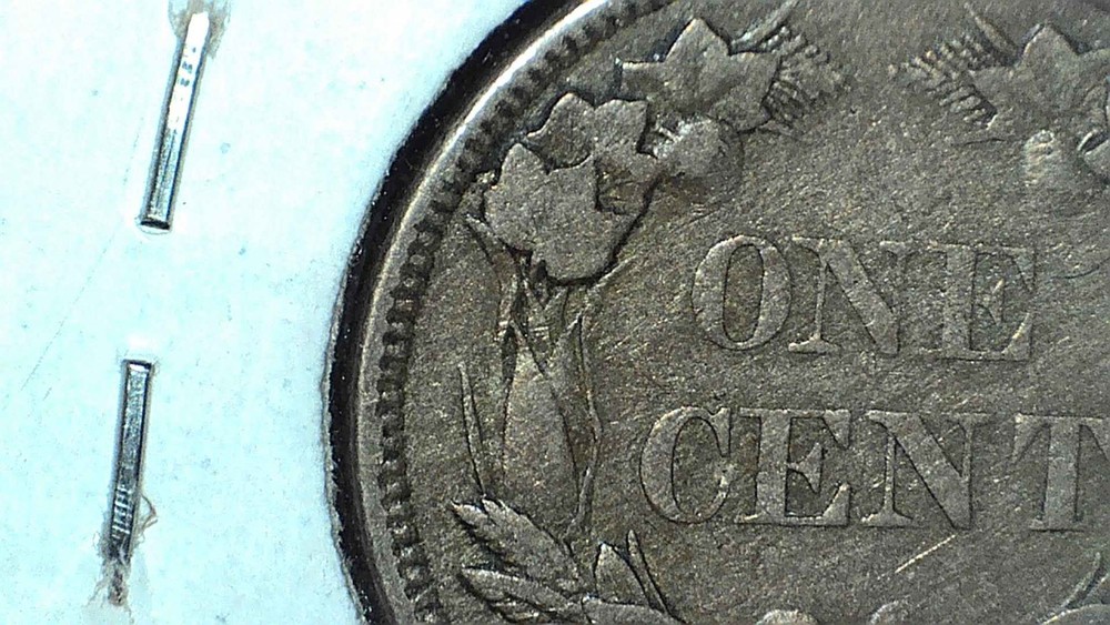 1858 flying eagle cent small letters VF