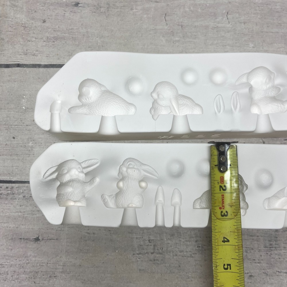 Vintage 1998 Riverview Molds Ceramic Casting Mold Small Bunnies #885