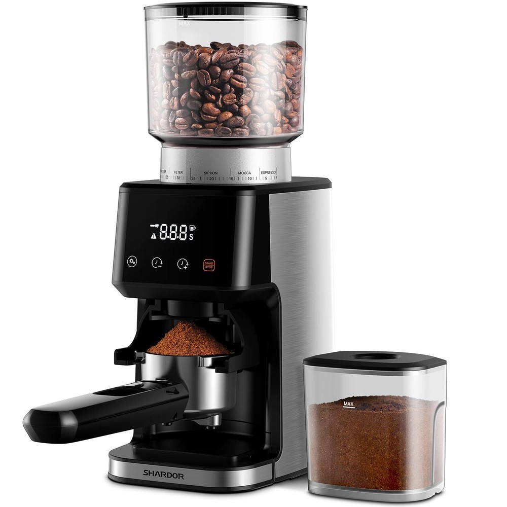 Conical Burr Espresso Coffee Grinder Electric with Precision Timer 2.0