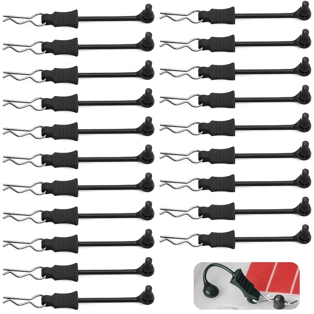 20Pcs RC Body Clips W/Pull Tabs R Pins Universal Shell Black, Black
