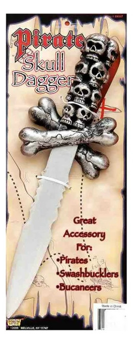 PIRATE BUCCANEERS SKULL PLASTIC DAGGER COSTUME ACCESSORY