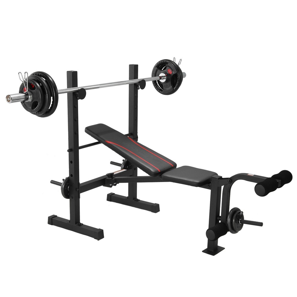 600LBS 8in1 Multi-Function Weight Bench with Squat Rack Adjustable for Home Gym