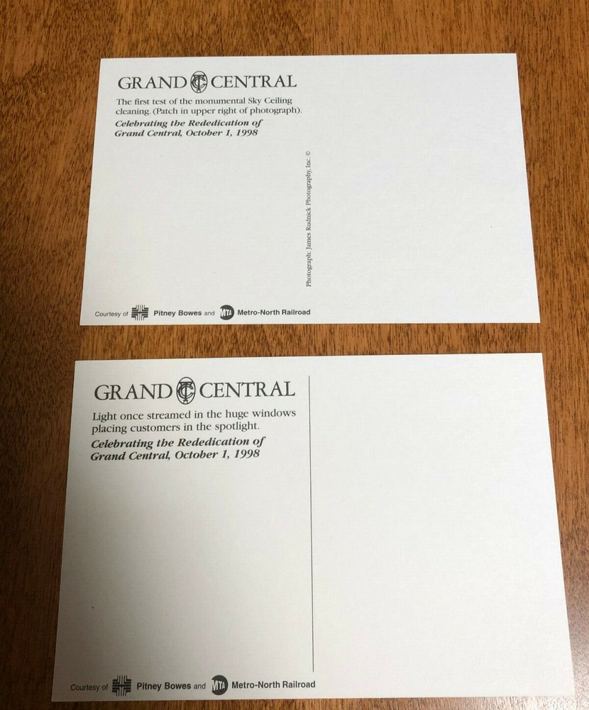 Grand Central Commemorative Postcard Set, October 1, 1998