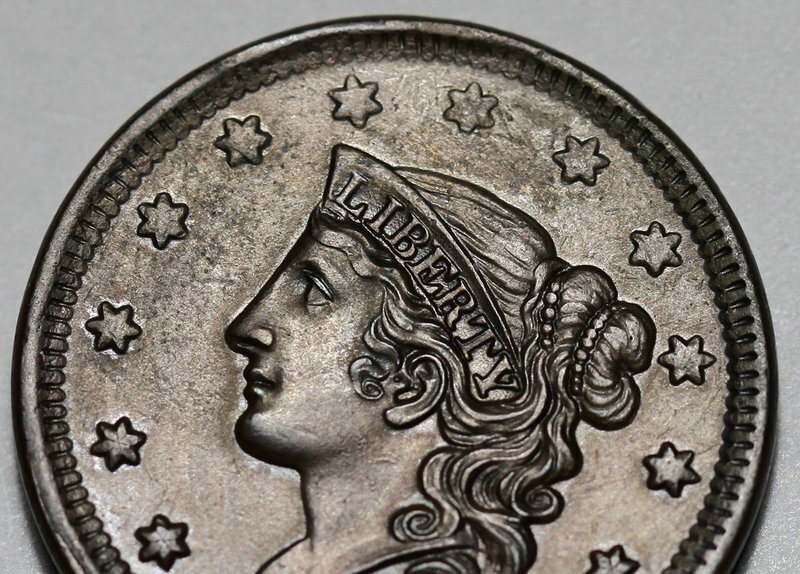 1838 Coronet Head Large Cent - Retoned - US 1c Copper Coin