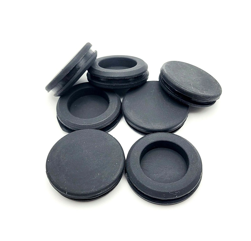 1 1/4" Panel Hole Solid Rubber Grommet Knockout Plug for 1/8” Thick Walls