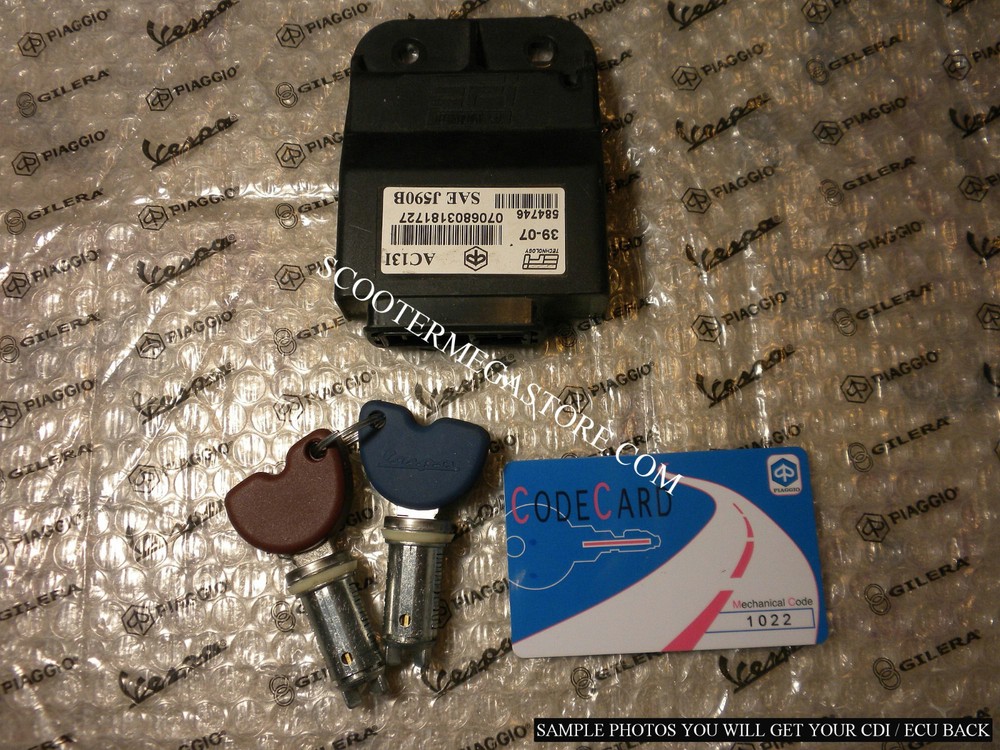 ++ PIAGGIO LIBERTY 125 ECU CDI COMPUTER KEYS IMMOBILIZER CODING SERVICE