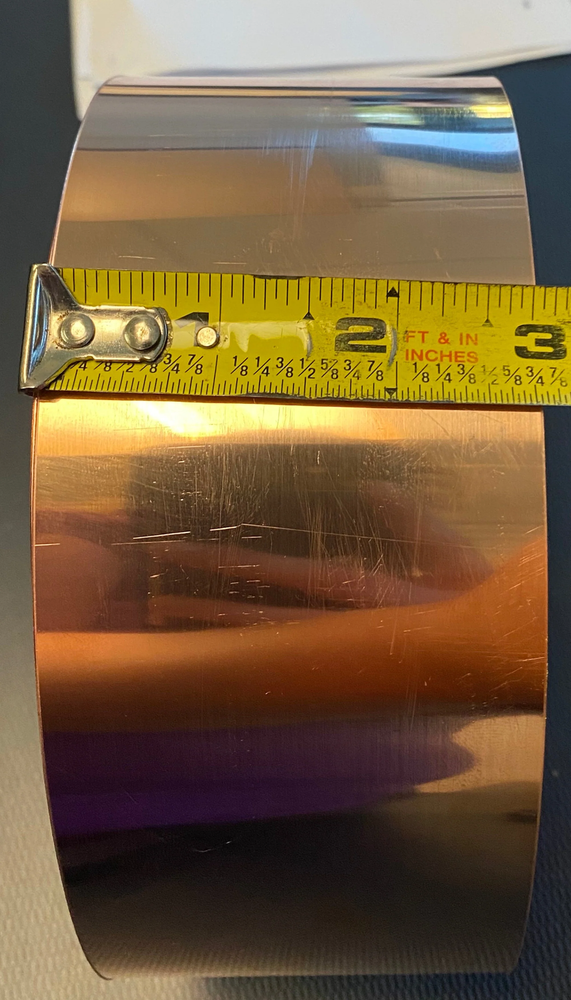 Raw Copper Flashing Strip, 10"x2.75"