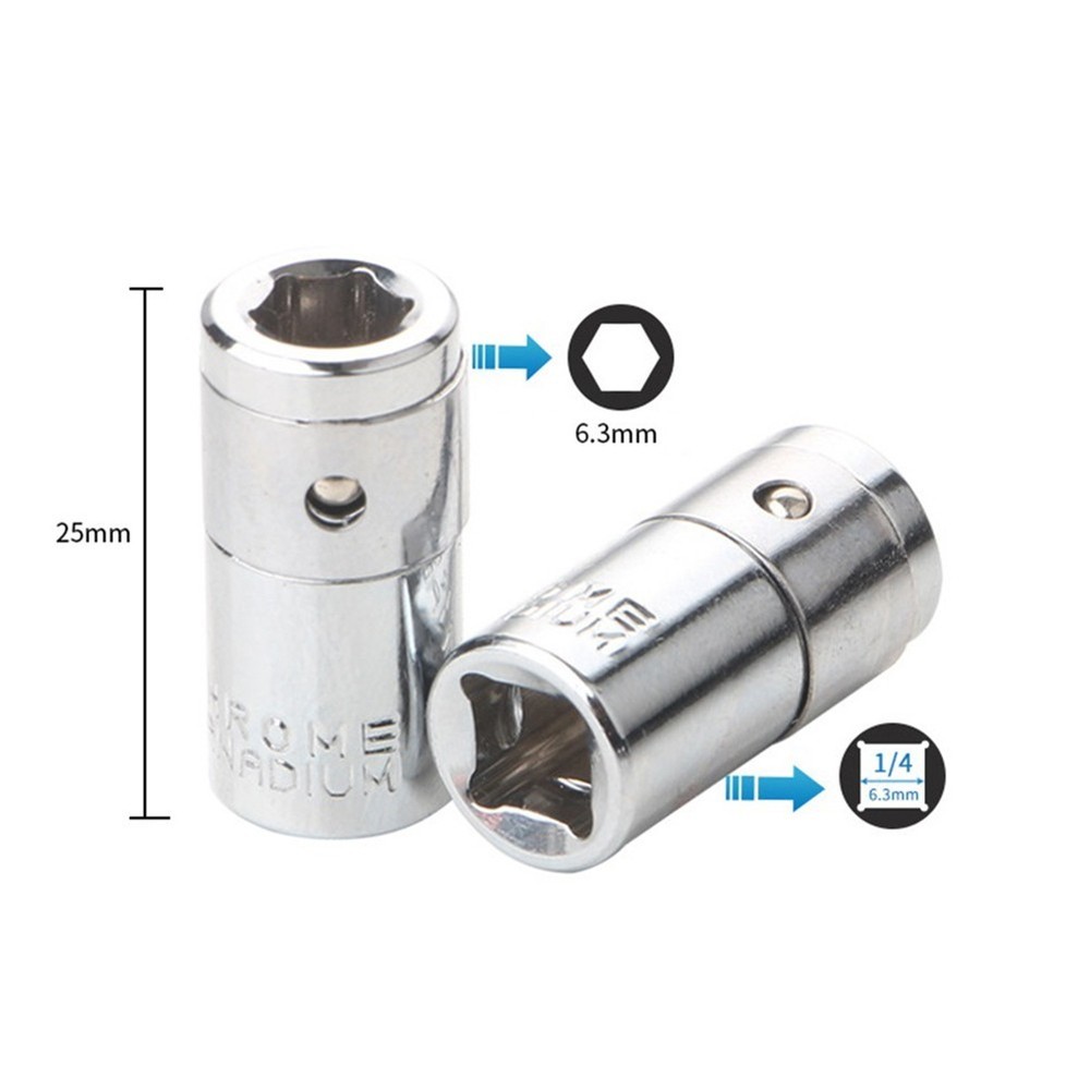 Tool Drill Socket Adapter Converter 1/4 Square Drive For Impact Driver