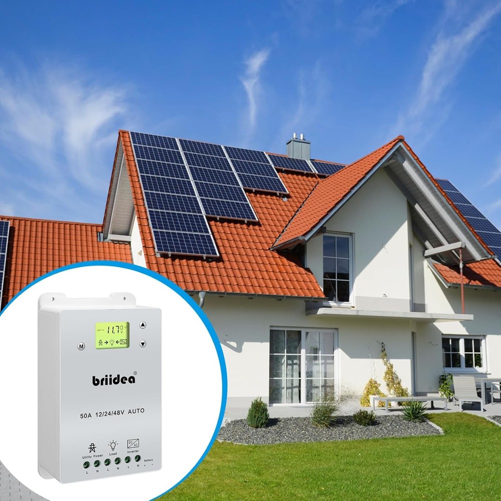 Automatic Transfer Switch 50A 5500 Watt ATS Dual Power Controller Off Grid Solar