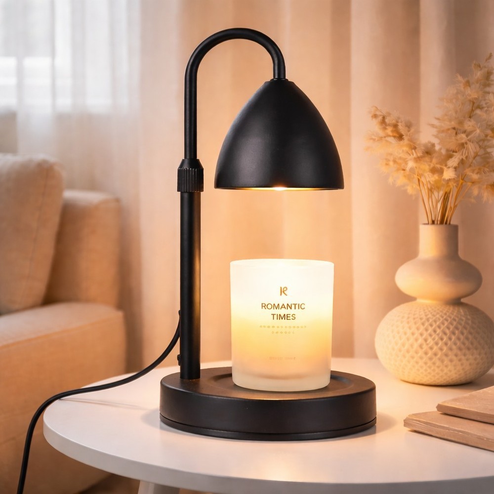 Candle Warmer Lamp with Timer, Dimmable & Adjustable Height Black Wax Melt gift