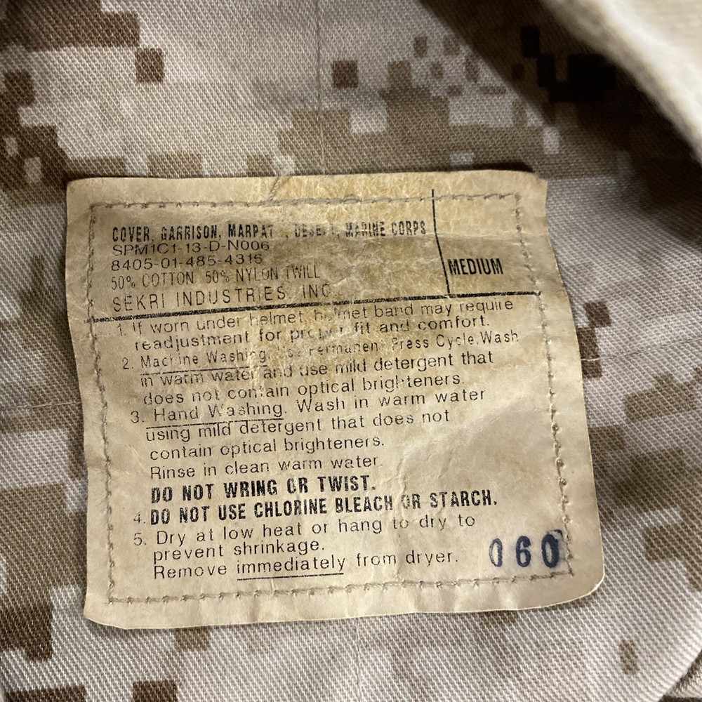 USMC Cover Marpat Desert Camo Cap Hat Size Medium