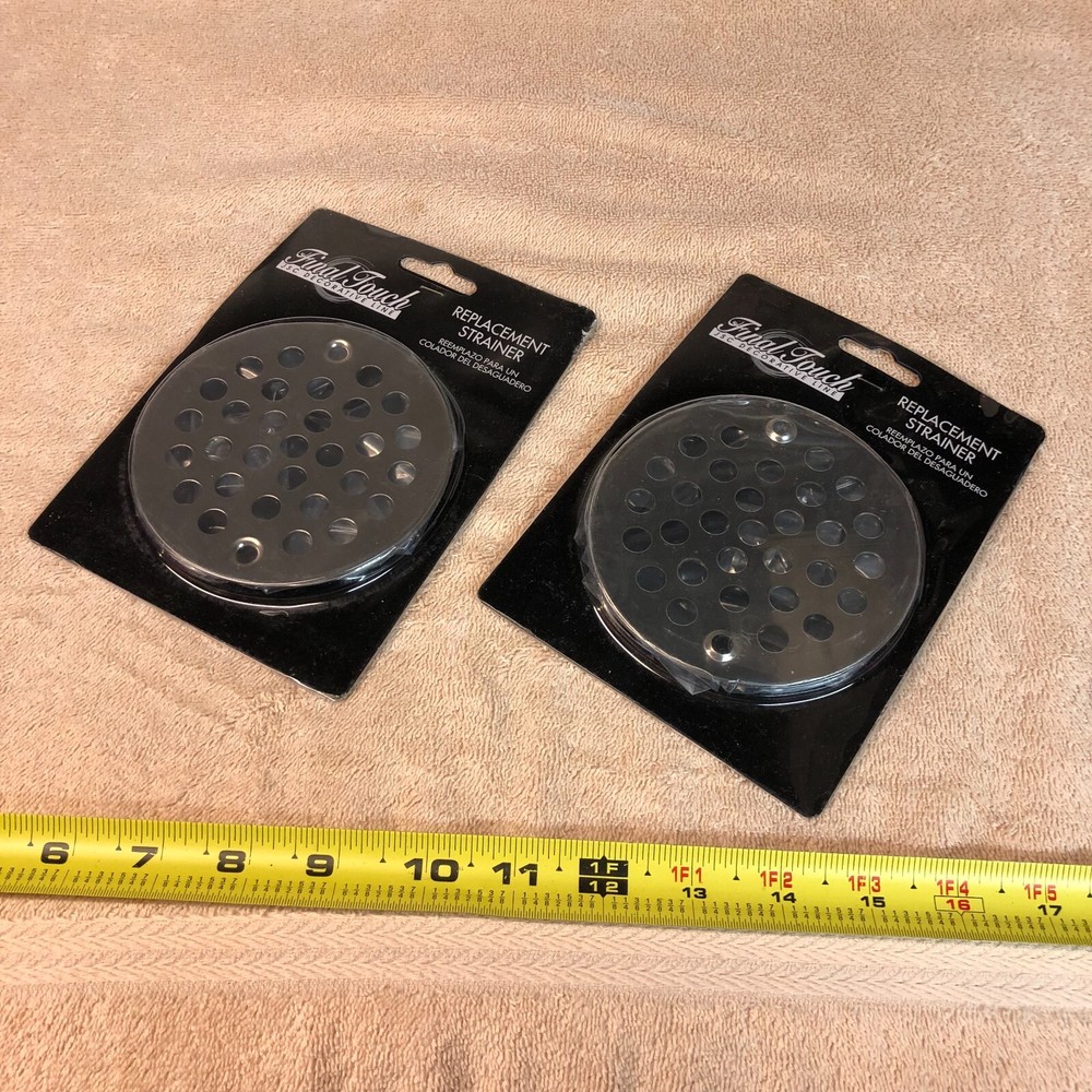 LOT OF 2 REPLACEMENT STRAINERS - BRUSHED NICKEL - 4"