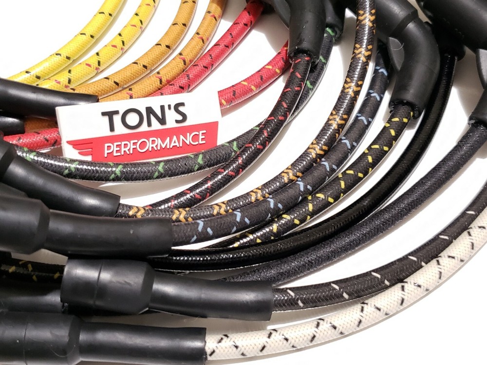 8mm Vintage Cloth Covered Spark Plug Wire Kit for ELECTRONIC IGNITION SYSTEMS R
