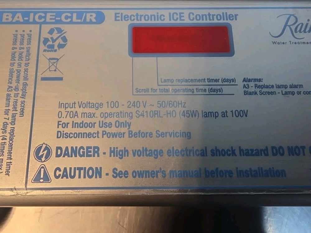 Rainsoft BA-ICE-CL/R Electronic ICE Controller