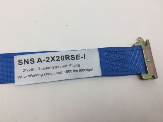 (6) 2" x 20' Blue Interior Van Strap Ratchet Assembly with E-Track Fitting