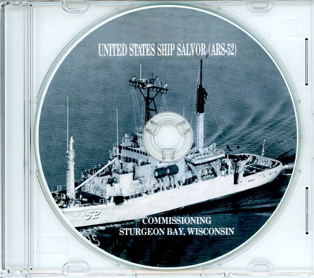 USS Salvor ARS 52 Commissioning Program 1986 on CD Navy Plank Owners