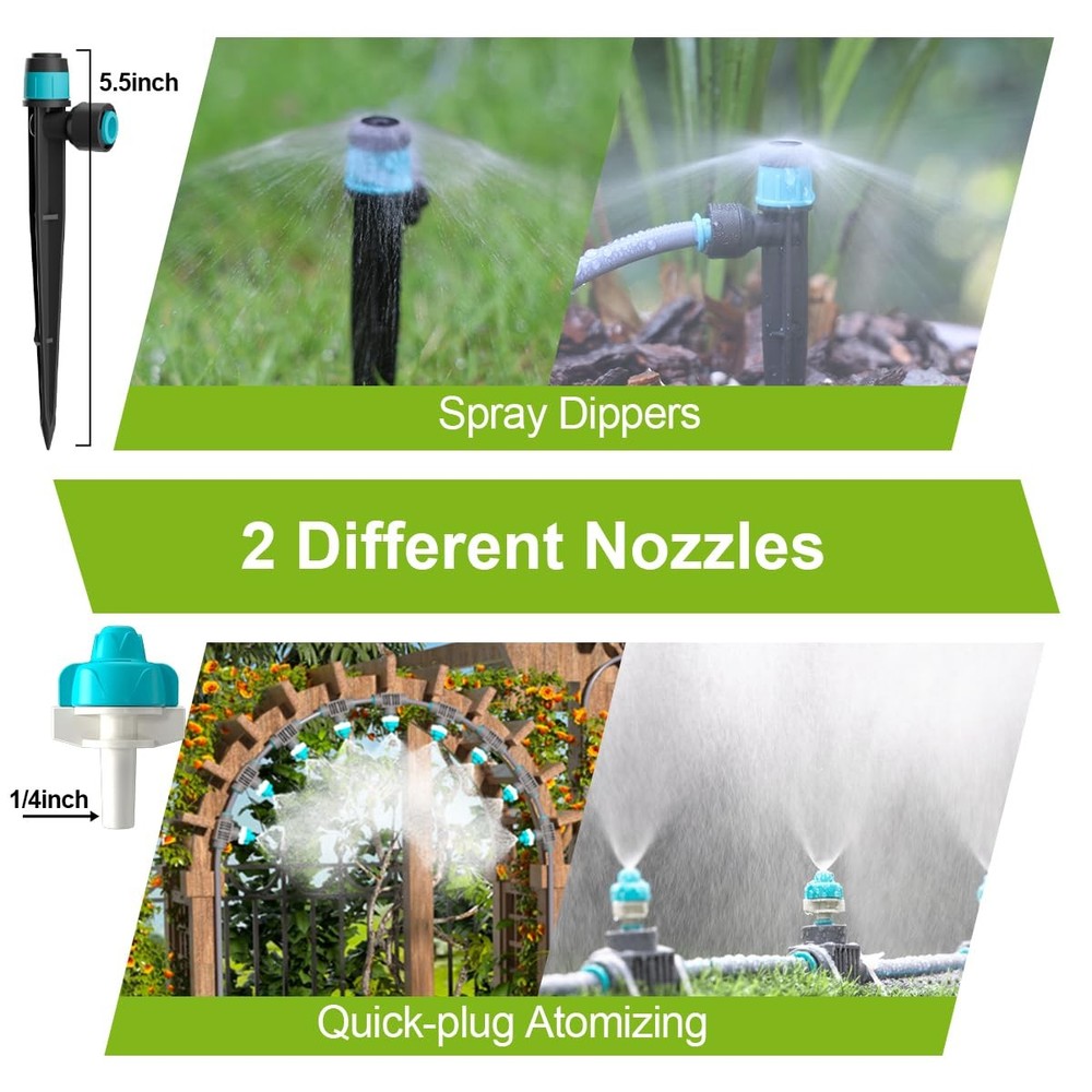Drip Irrigation Kit 97FT Automatic Garden Watering System Quick Connect