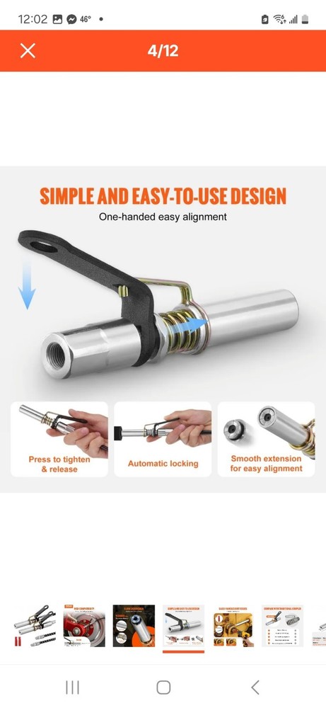 Vevor Locking Grease Coupler TH-46-9B