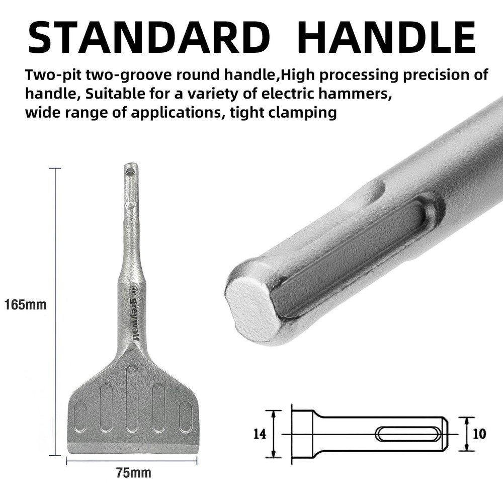 Greywolf SDS Plus Chisel Drill Bit, 3 Inch 20° Crank Angle Wide Bend Chisel