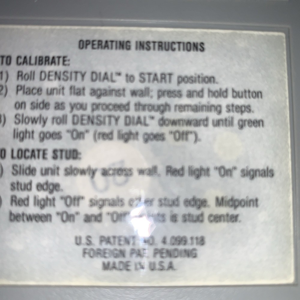 Vintage Zircon StudSensor 2 Electronic Wall Stud Finder Works II Working Tested