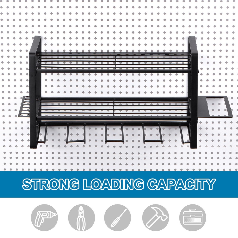 Power Tool Organizer 3 Layers 4 Drill Storage Racks Wall Mount Style Garage Tool