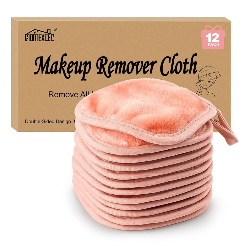 Reusable Makeup Remover Cloths 5"x5" Microfiber Face Pads 12 Pack
