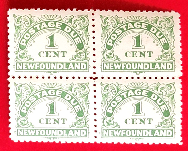 Canada Newfoundland J1 Postage Due - MNH Block