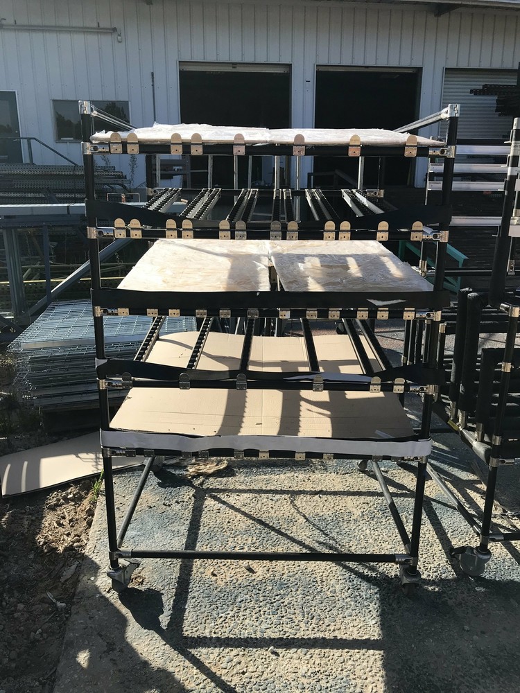Used Creform Adjustable Modular Material Handling Roller Rack - 42" X 64" X 39"