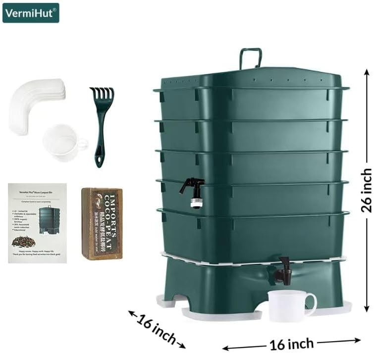 Plus 5 Tray Worm Composter Dark Green