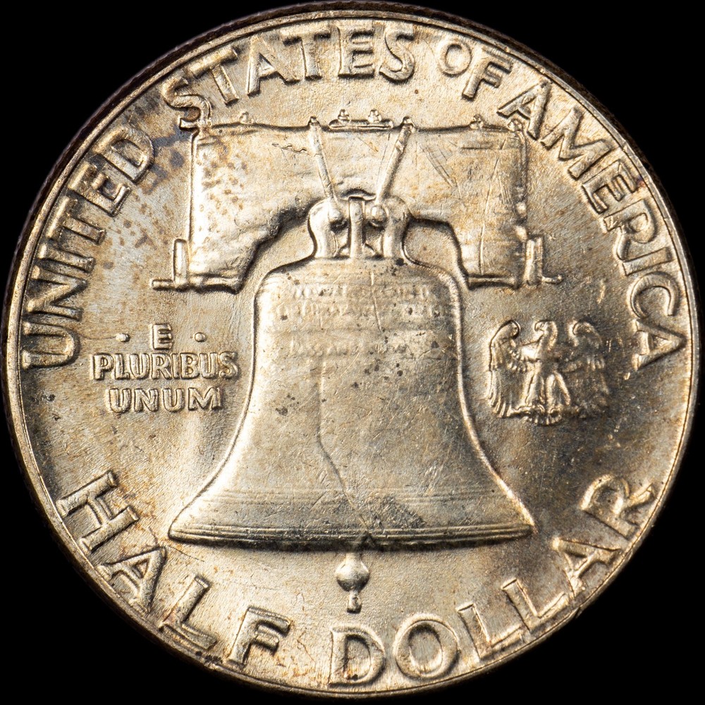 1954 Franklin Half Dollar - Toned - AU!
