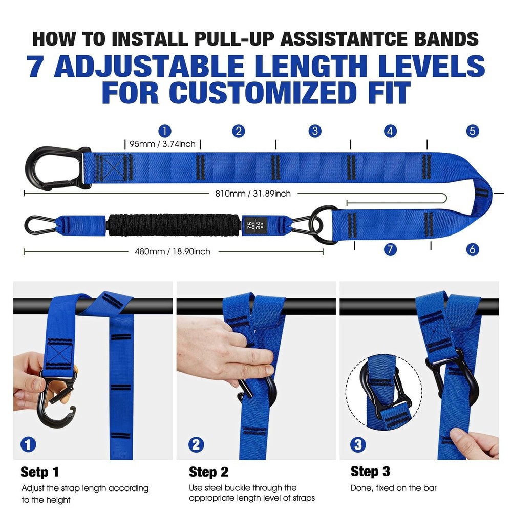 Pull Up Assistance Bands, Pull Up Bar Resistance Bands, Pull Up Bands for Enh...