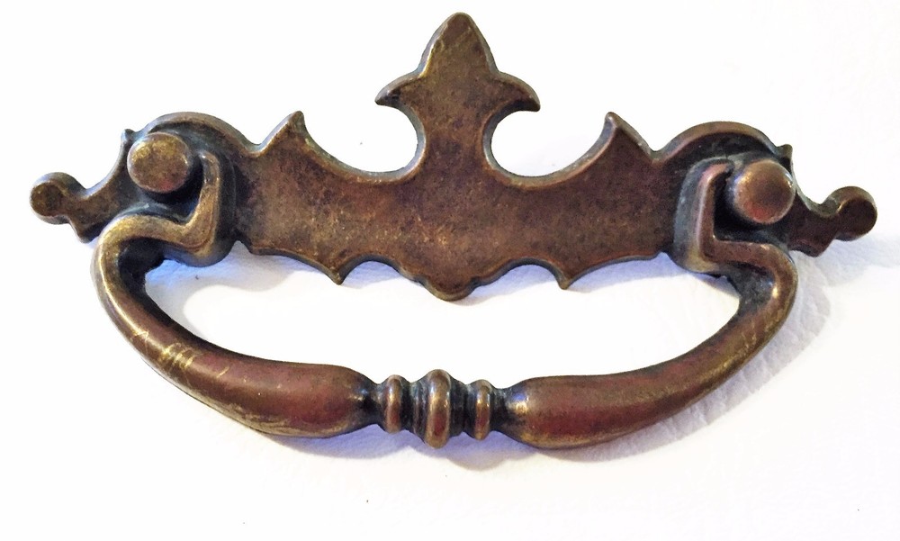 Brass Antique Hardware Vintage Chippendale Batwing Drawer Pull 3"centers