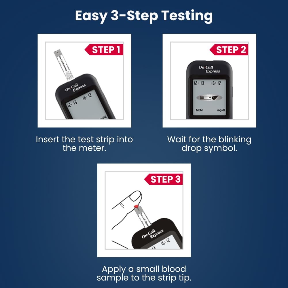 Blood Glucose Test Strips 50 Count No Coding Needed Quick Read Accurate Testing