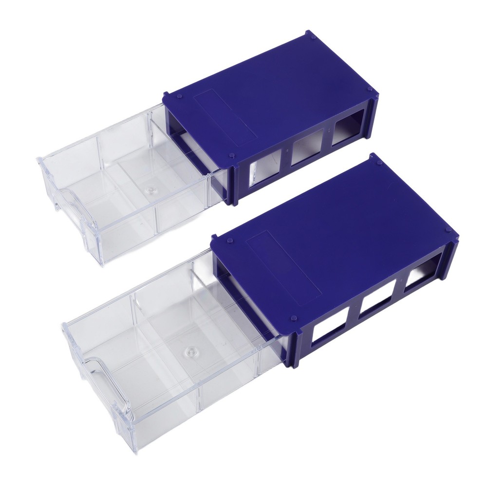 2Pcs Stackable Plastic Hardware Parts Storage Boxes Component Screws-Tool Box