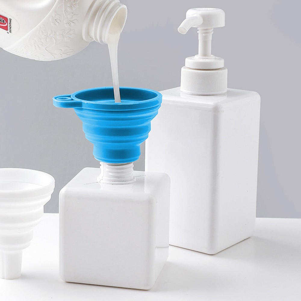 5Pack Foldable Kitchen Funnels Small & Large Silicone Funnel for Cooking Bottles