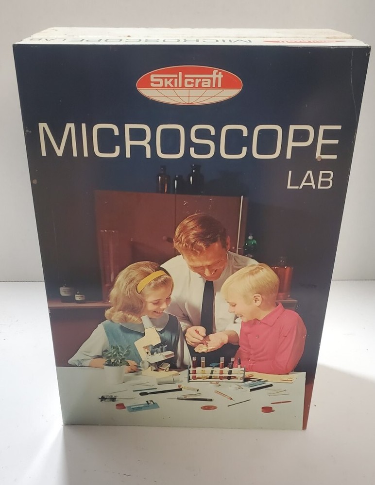 Vintage SKILCRAFT MICROSCOPE LAB set Meta Case  450 power