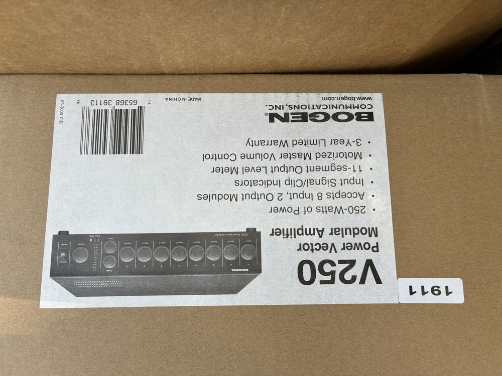 Bogen Power Vector V250 Amplifier - 340 W RMS - Black (V250)