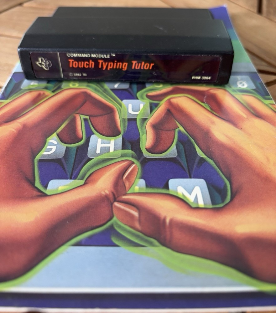 Touch Typing Tutor, TI-99/4A Educational Game Part No. PHM3064 & Command Module