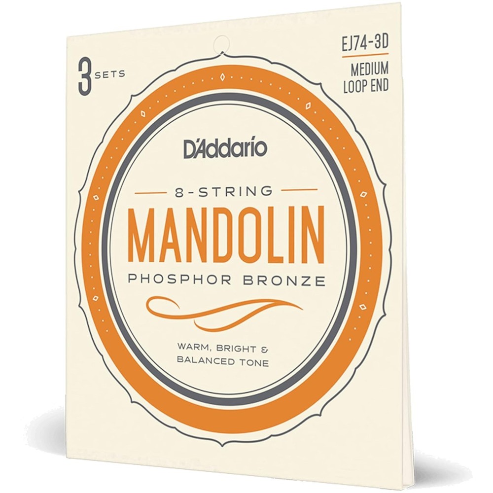EJ74-3D by D'Addario - Durable Phosphor Bronze Mandolin Strings, 8-String Pack