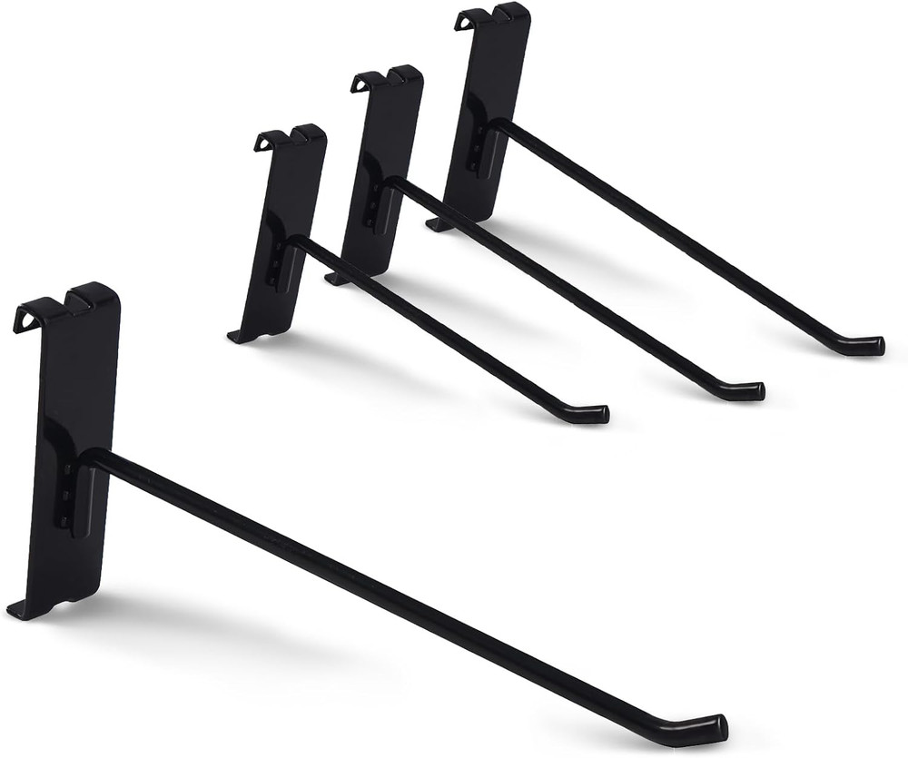 black 8" Gridwall Hooks 12 Pcs Heavy Duty Gridwall Panel Hooks for Grid Wall Pan