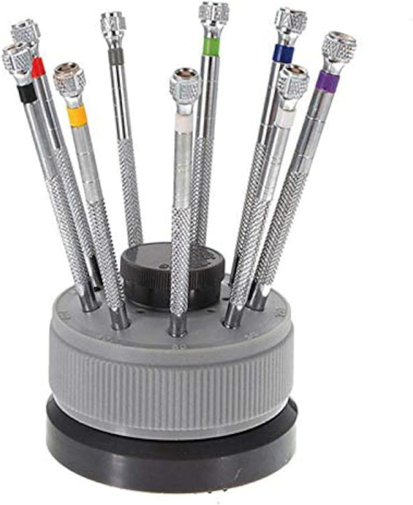 New 9 Pcs Precision Watch Flat Blade Slotted Screwdriver Set Watchmakers Tools