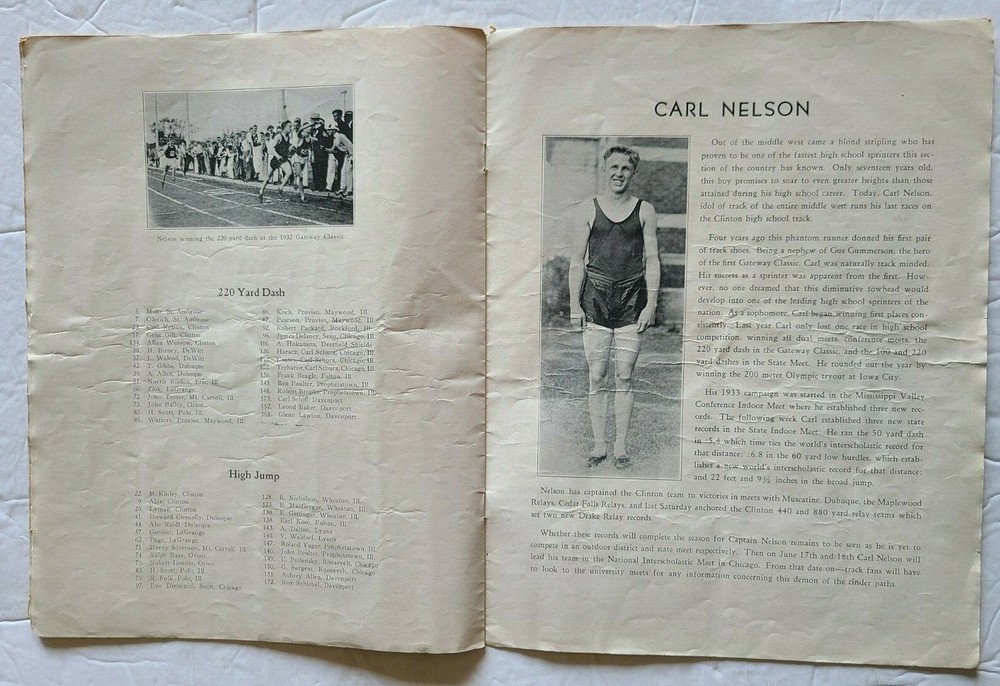 1933 Midwest Interscholastic Championship track & Field Meet Program, Clinton HS