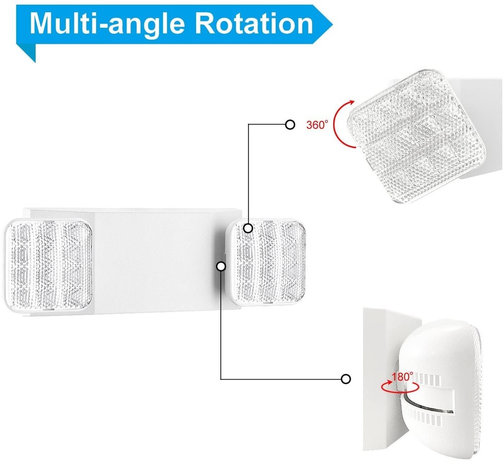 UL Listed 12 Pack White Emergency Exit Lighting with Battery Backup for Busniess