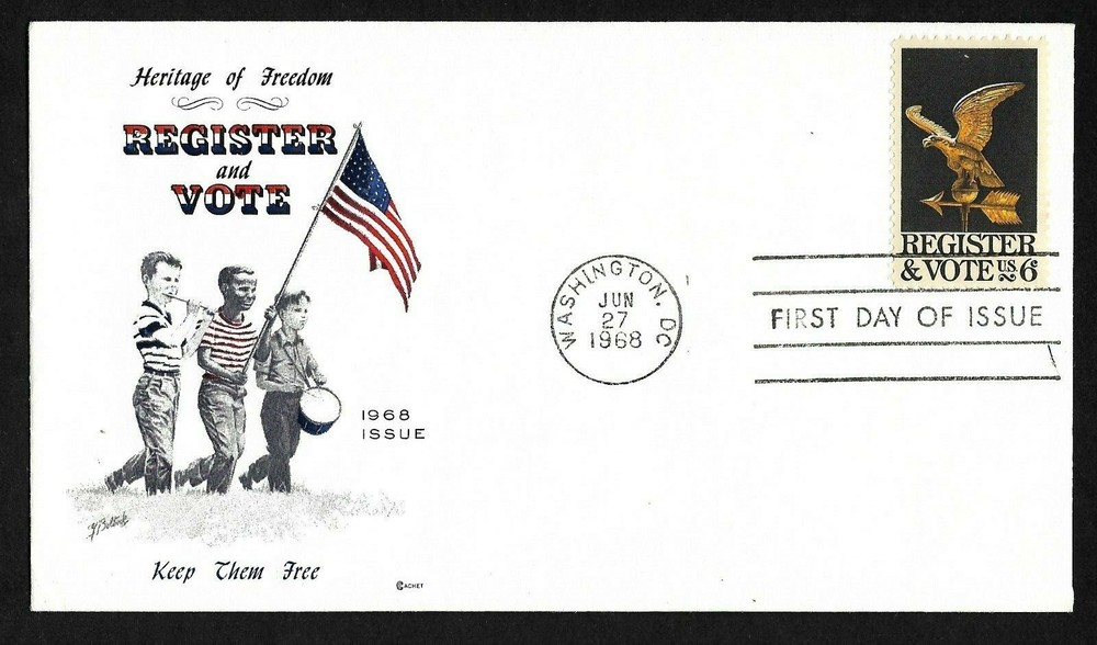 #1344 6c Register & Vote - Cover Craft FDC