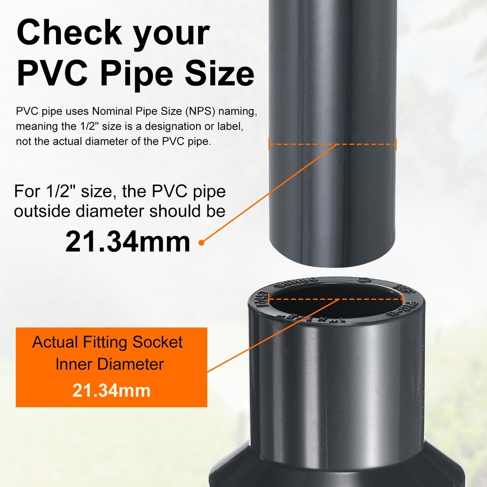 3pcs PVC Reduce Coupling 1 x 1/2" Increaser/Reducer Coupling Pipe Fitting