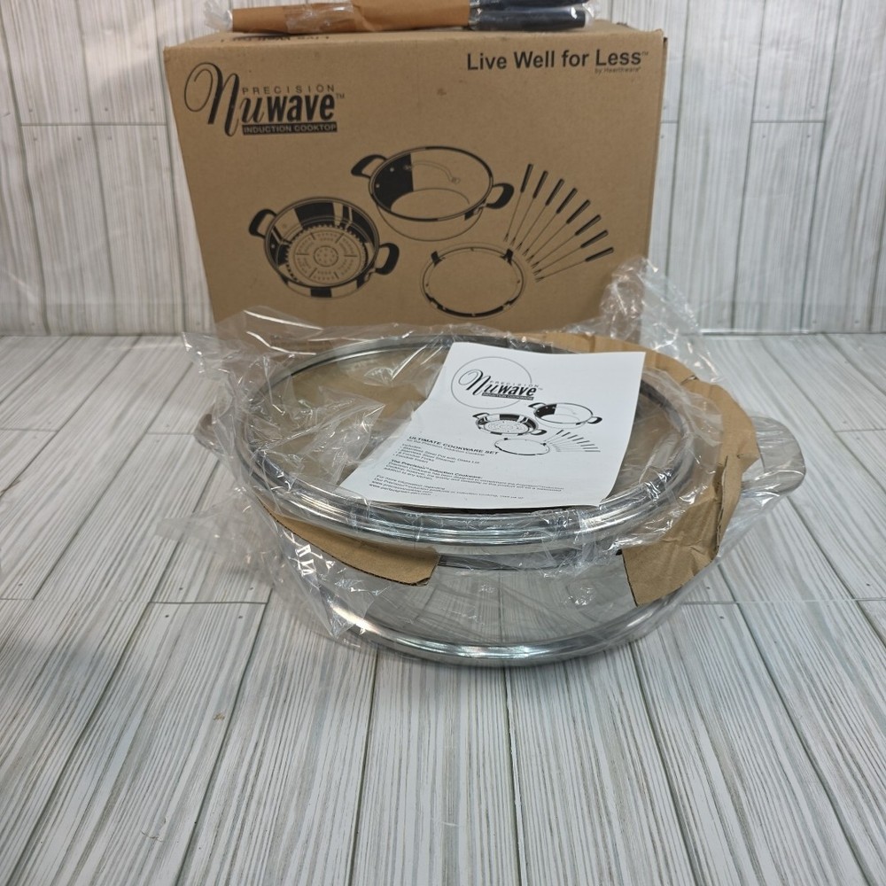Precision Nuwave Induction Cooktop Ultimate Cookware Set 31121 Pot Steamer Lid