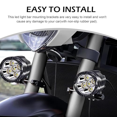 2 PCS Motorcycle Spotlight Mount Brackets, Front Aux Light Fork Mounts, Shock