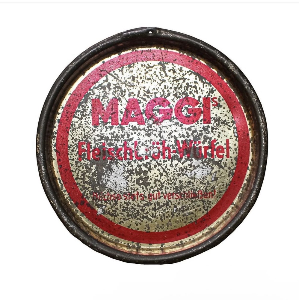 WW2 German Ration Tin Can MAGGIs Beef Bouillon cubes. (Empty)